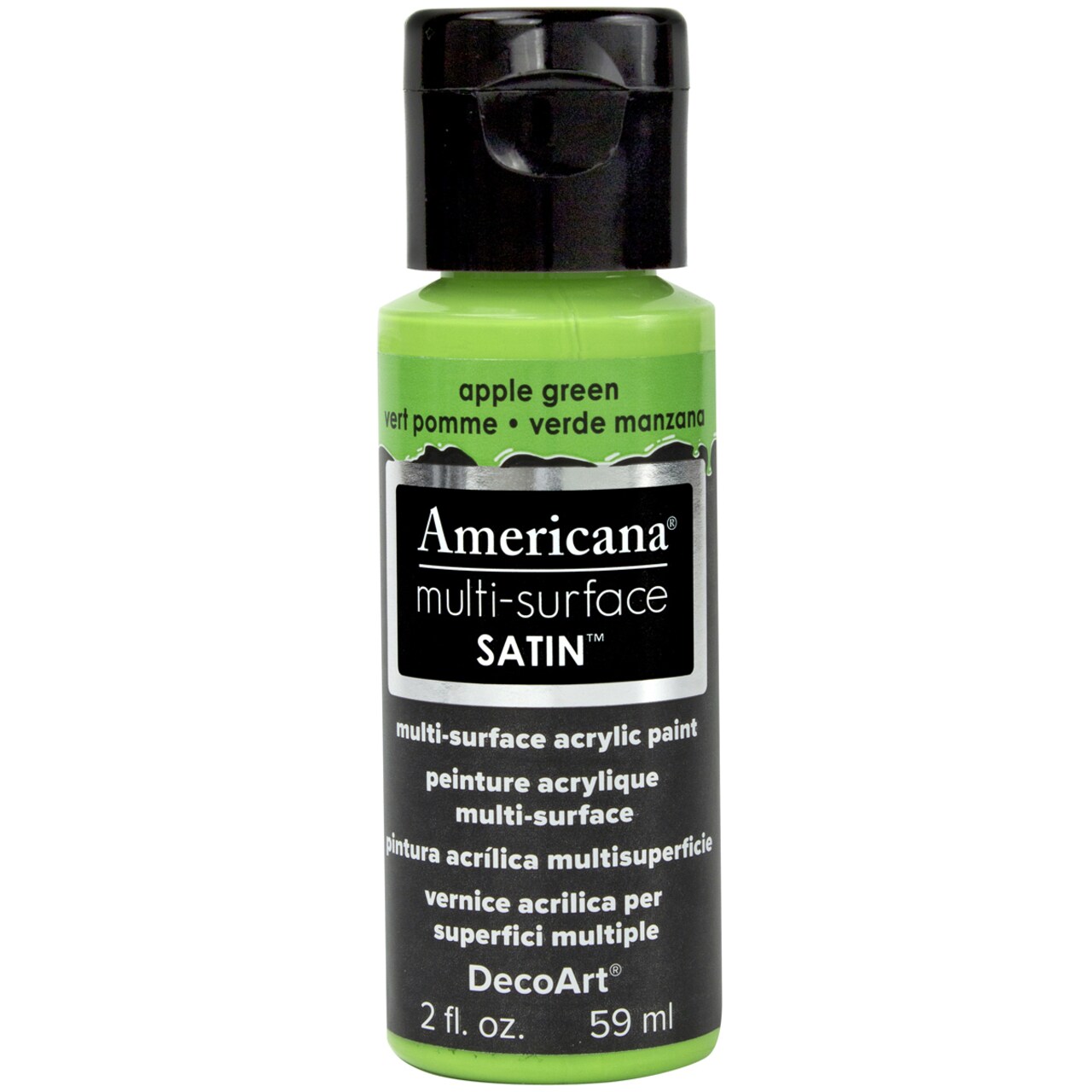 DecoArt Americana Multi-Surface Satin Acrylic Paint 2oz-Apple Green